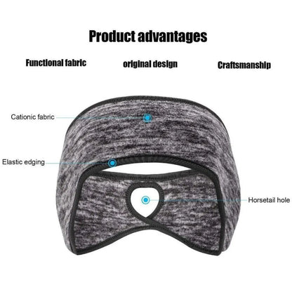 Women's Winter Ponytail Headband & Ear Warmer – Running, Ski, Yoga & Gym Sports Headwear