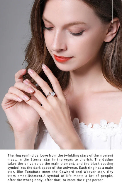 Thaya White Cherry Blossom Silver Rings s925 Silver Natural Pearl Shell Flower Rings for Women Elegant Ladies Jewelry For Couple