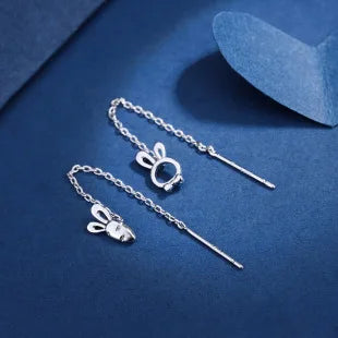New Creative Long Chain Tassel Cube Dangle Earrings For Women Girls