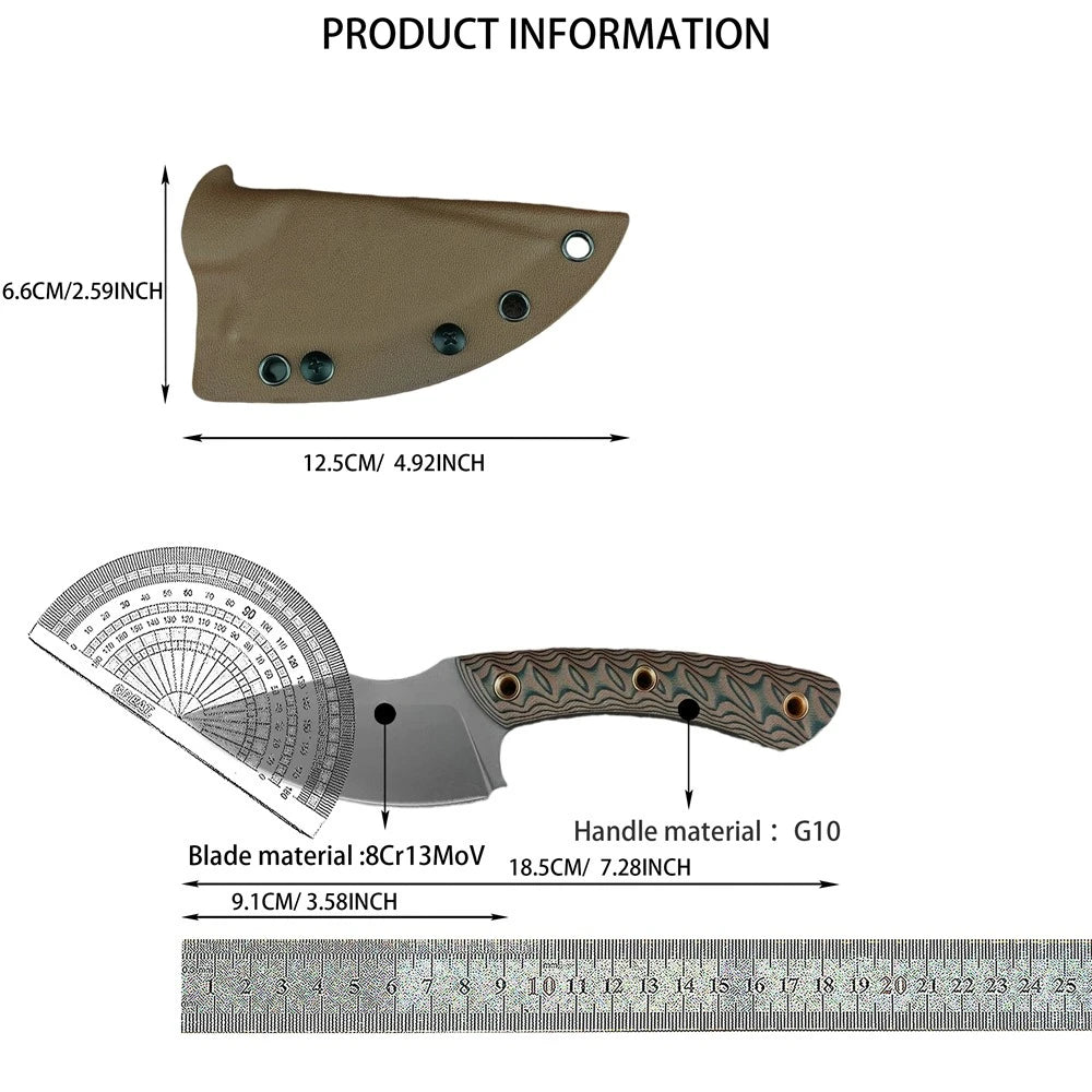 TOP Fixed Blade Knife High Hardness 8Cr13MoV Blade G10 Handle with Sheath Wilderness Hunting EDC Survival Holiday Gifts Tool