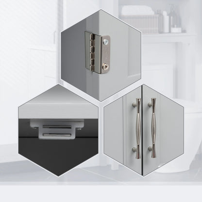 Kleankin Modern over the Toilet Storage Cabinet, Double Door Bathroom Organizer with Inner Adustable Shelf and Open Shelf, Grey