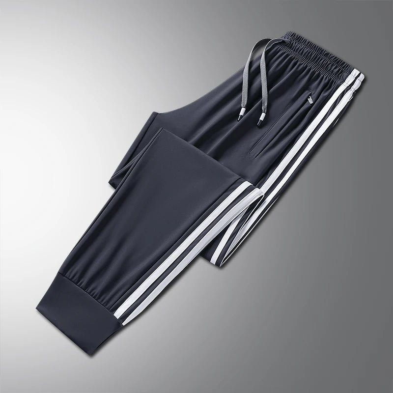 Men’s Ice Silk Jogger Pants – Lightweight Casual Sweatpants with Drawstring – Plus Size M–8XL, Loose Fit for Sports, Fitness & Everyday Wear