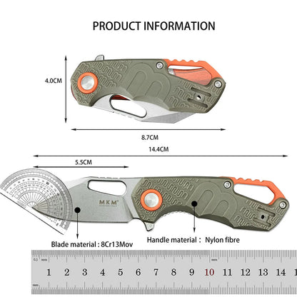 Multi-purpose Liner Lock Hunting EDC Pocket Knife 8Cr13 Blade Survival Camping Folding Knife Nylonfiber Handle