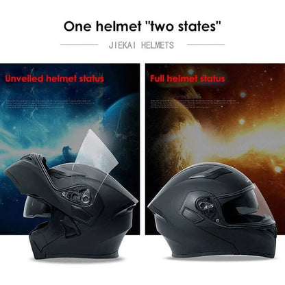 Motorcycle Helmet With Headset Modular Flip-Up Motorbike Helmets DOT(XXL)