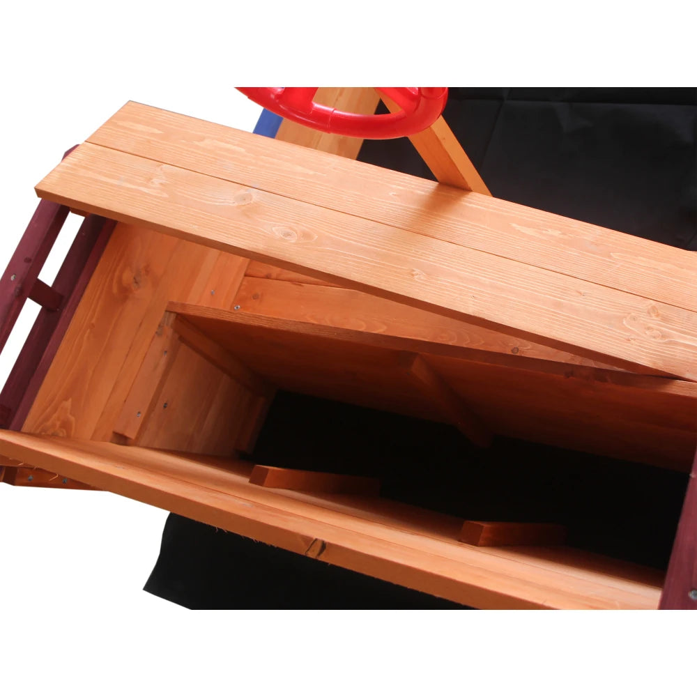 Outsunny Pirate Ship Sandbox | Wooden Outdoor Toy for Kids Ages 3-8