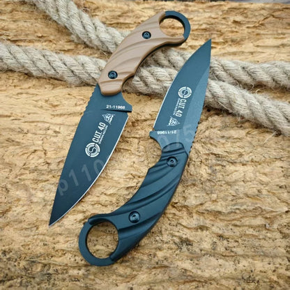 CUT Fixed Blade Knife 8Cr13Mov Blade Nylon Fiber Handle Suitable for Outdoor Camping Hiking Daily Emergency Carrying Men's Gifts