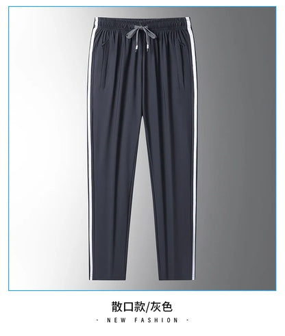Men’s Ice Silk Jogger Pants – Lightweight Casual Sweatpants with Drawstring – Plus Size M–8XL, Loose Fit for Sports, Fitness & Everyday Wear