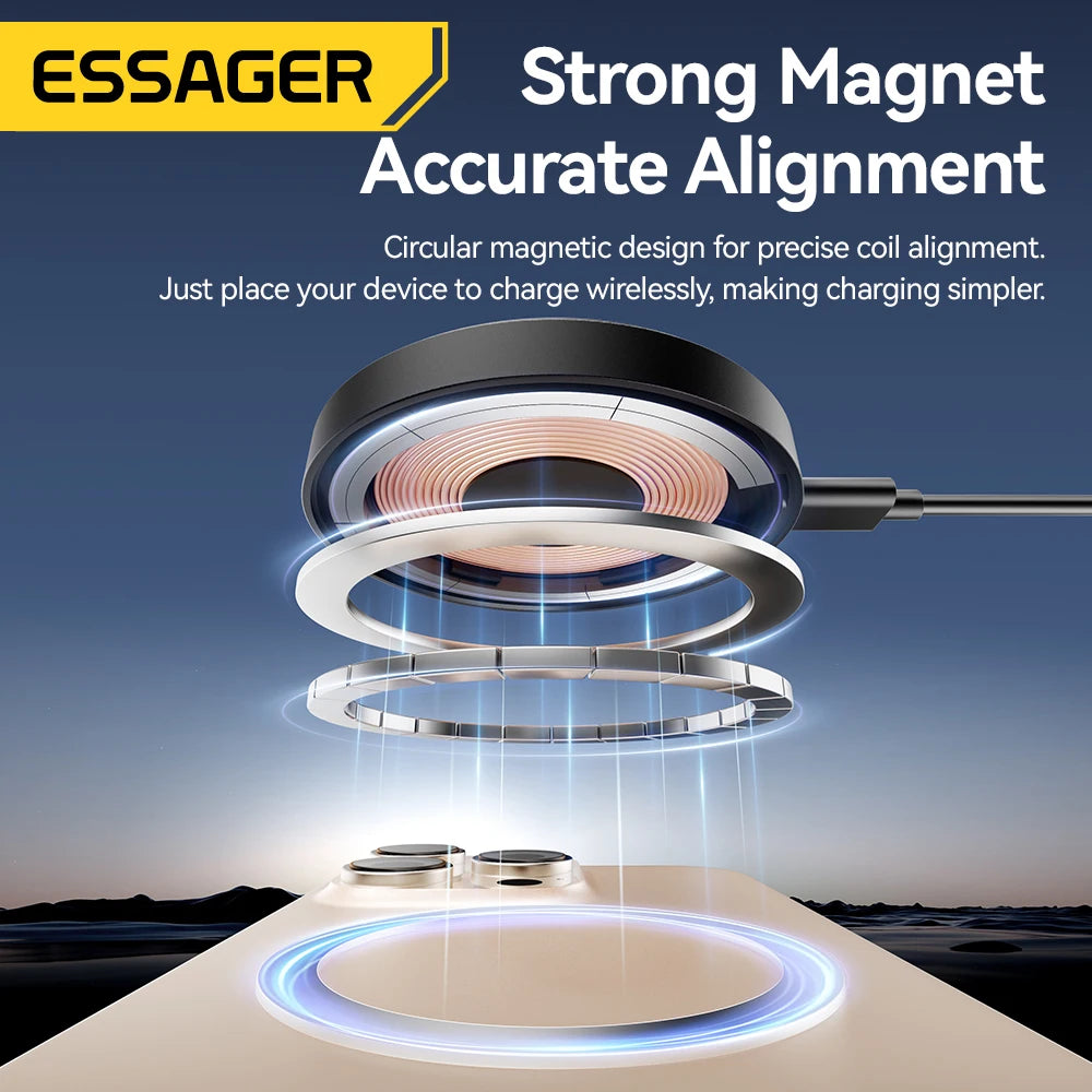Essager 15W Magnetic Wireless Charger & Stand | MagSafe iPhone 16-12 | Origin Zero