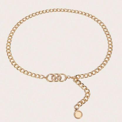 Hershine 1-Piece Women's Fashionable Hollow-Out Circle Waist Chain, Elegant and Sexy Accessory for Party Dresses, Spring, Summer