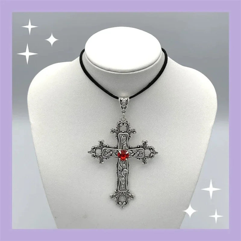 Limited Black Velvet Cross Bead Necklace for Women, Gothic Choker, Grunge, Gorgeous Jewelry, Punk Gift, Statement Goth, New