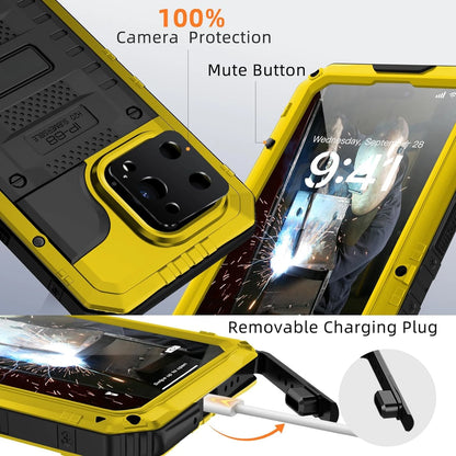For iPhone 15 14 13 12 11 Pro Max XS XR 8 7 Plus SE3 IP68 Waterproof Rugged Metal Armor Case Shockproof Cover Screen Protector