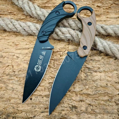 CUT Fixed Blade Knife 8Cr13Mov Blade Nylon Fiber Handle Suitable for Outdoor Camping Hiking Daily Emergency Carrying Men's Gifts