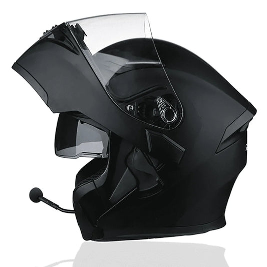 Motorcycle Helmet With Headset Modular Flip-Up Motorbike Helmets DOT(XXL)