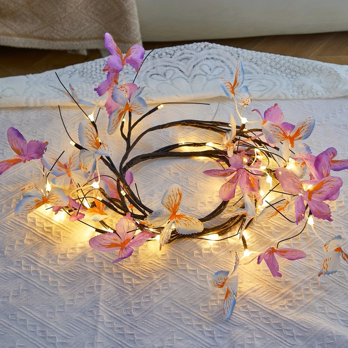 LED Willow Vine And Butterfly Fairy Lights, 8 Modes, Powered by USB for Bedroom Decoration, Mother'S Day, Valentine'S Gifts