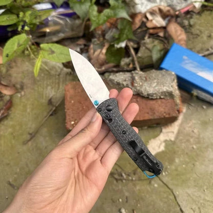 Mini Bugout 533-3 Portable Folding Knife S90V Blade Carbon Fiber Handle Self-defense Tool Small Camping Knife Men's Gift