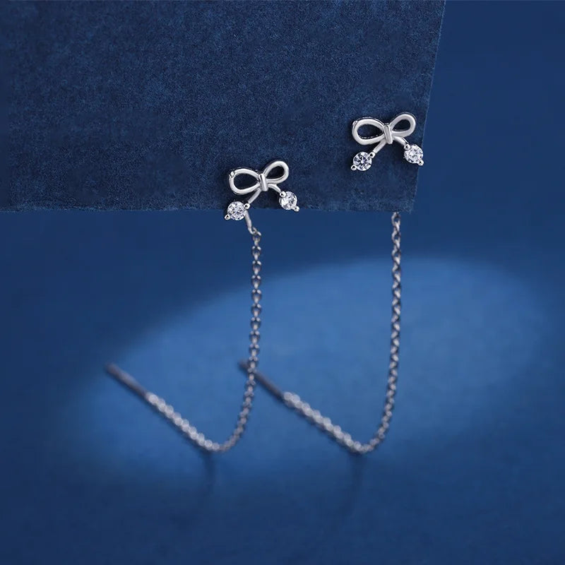 New Creative Long Chain Tassel Cube Dangle Earrings For Women Girls