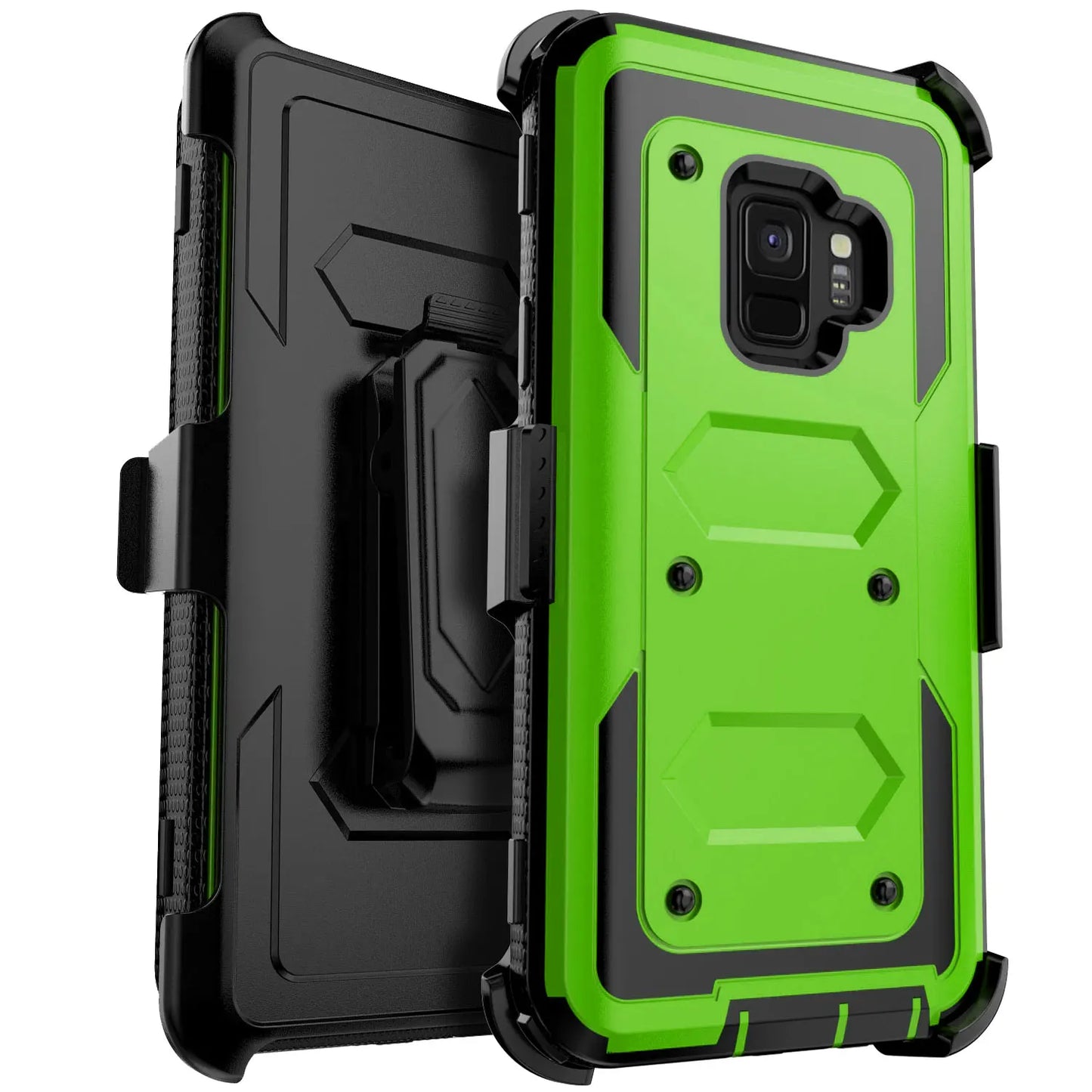 Samsung Galaxy S9 / S9+ Rugged Heavy-Duty Phone Case with Belt Clip Holster – 7 Colors