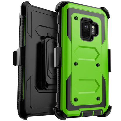 Samsung Galaxy S9 / S9+ Rugged Heavy-Duty Phone Case with Belt Clip Holster – 7 Colors
