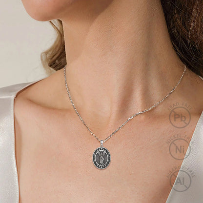 Eudora 925 Sterling Silver Lilith Goddess Sigil Necklace for Women Man Vintage Moon Phase Amulet Pendant Personality Jewelry Gif