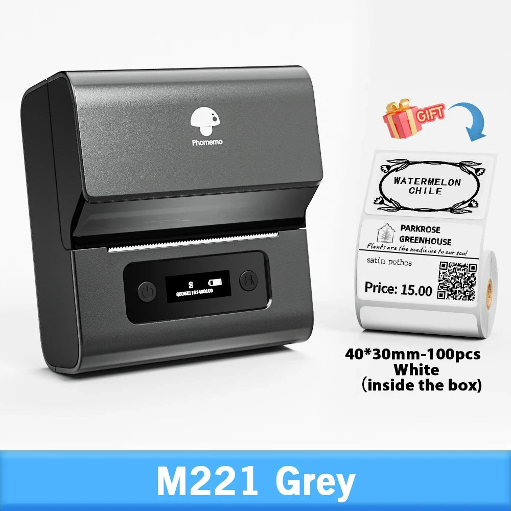 Phomemo Label and Upgrade Portable Label Maker M221 Barcode Label Printer Bluetooth Thermal Inkless Label Maker Support Phone&PC