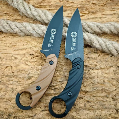 CUT Fixed Blade Knife 8Cr13Mov Blade Nylon Fiber Handle Suitable for Outdoor Camping Hiking Daily Emergency Carrying Men's Gifts