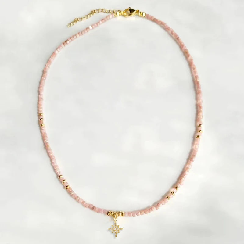 Bohemian Fashion Colorful Natural Stone Beaded Collar New Water Drop Pendant Jewelry Mother's Day Gift