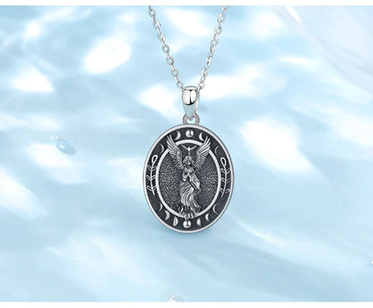 Eudora 925 Sterling Silver Lilith Goddess Sigil Necklace for Women Man Vintage Moon Phase Amulet Pendant Personality Jewelry Gif