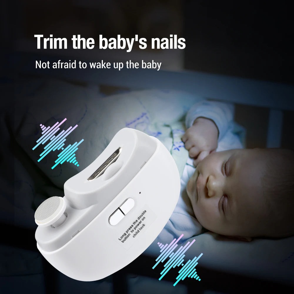Baby nail trimmer with a baby sleeping in the background | Origin Zero