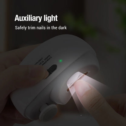 Nail clipper with auxiliary light being used to trim nails in the dark | Origin Zero